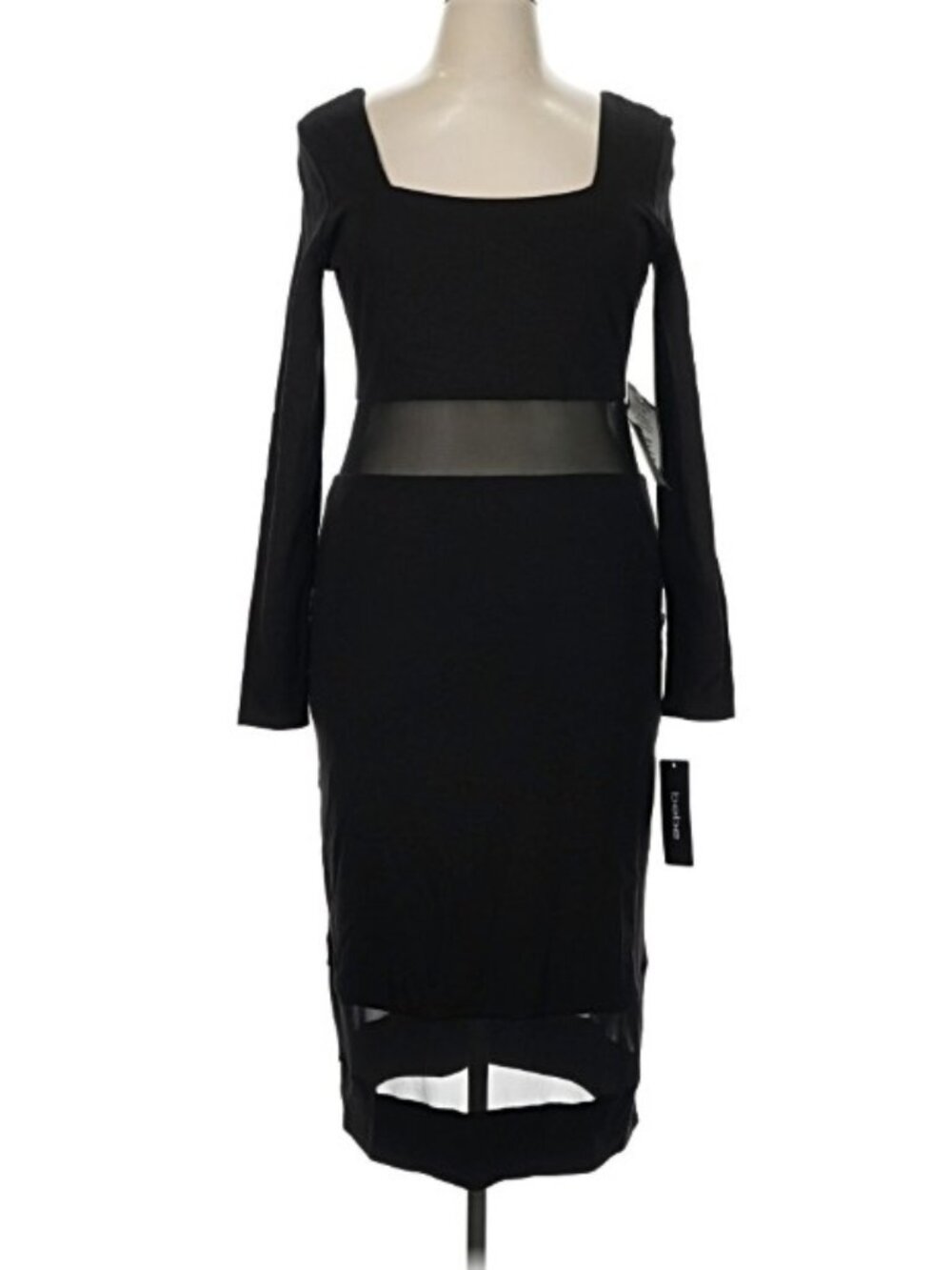 NWT Bebe Fitted Long Sleeve Dress with Exposed Midsection